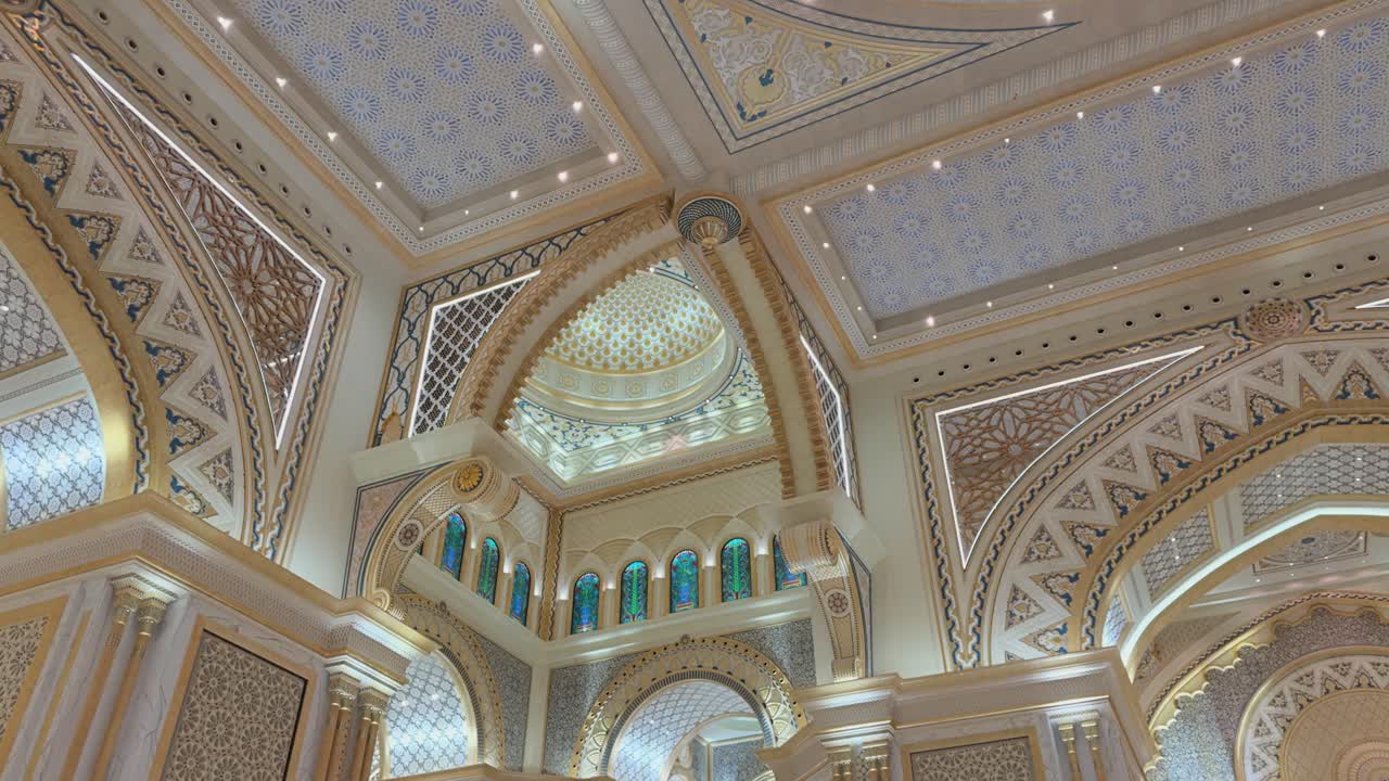 el gran salón en el palacio presidencial de qasr al-watan, abu dhabi, emiratos árabes unidos