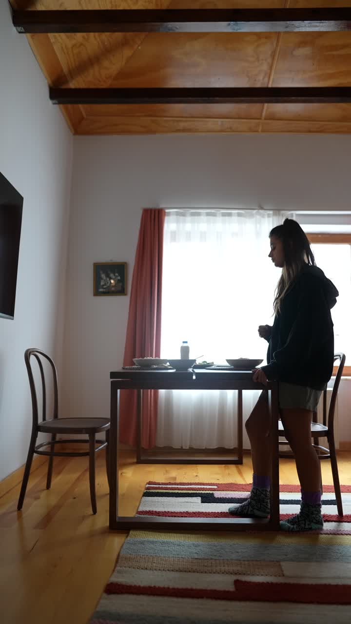 People having meal in a dining room