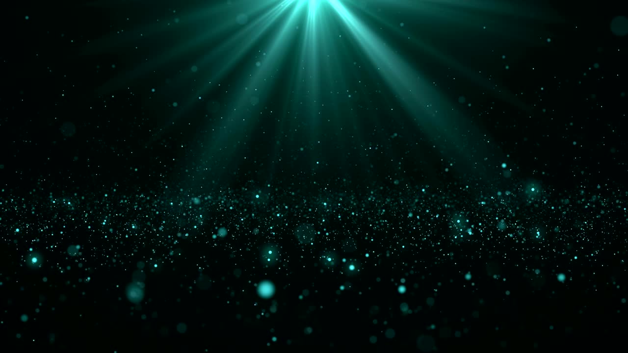 partículas de polvo azul abstracto luz bokeh títulos de movimiento bucle de fondo cinematográfico