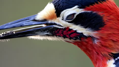 close-up of a colorful bird's head