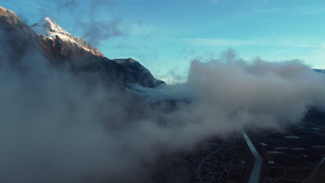 clouds moving over the rhone valley in canton valais