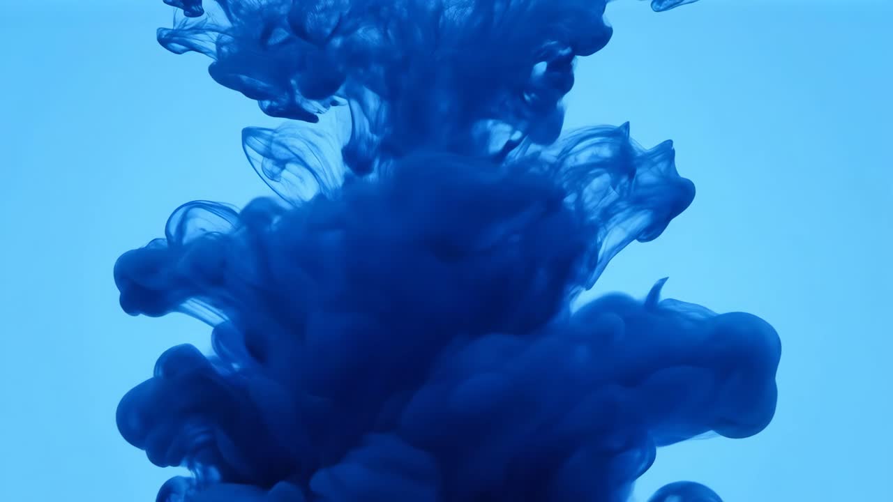 Blue ink in water