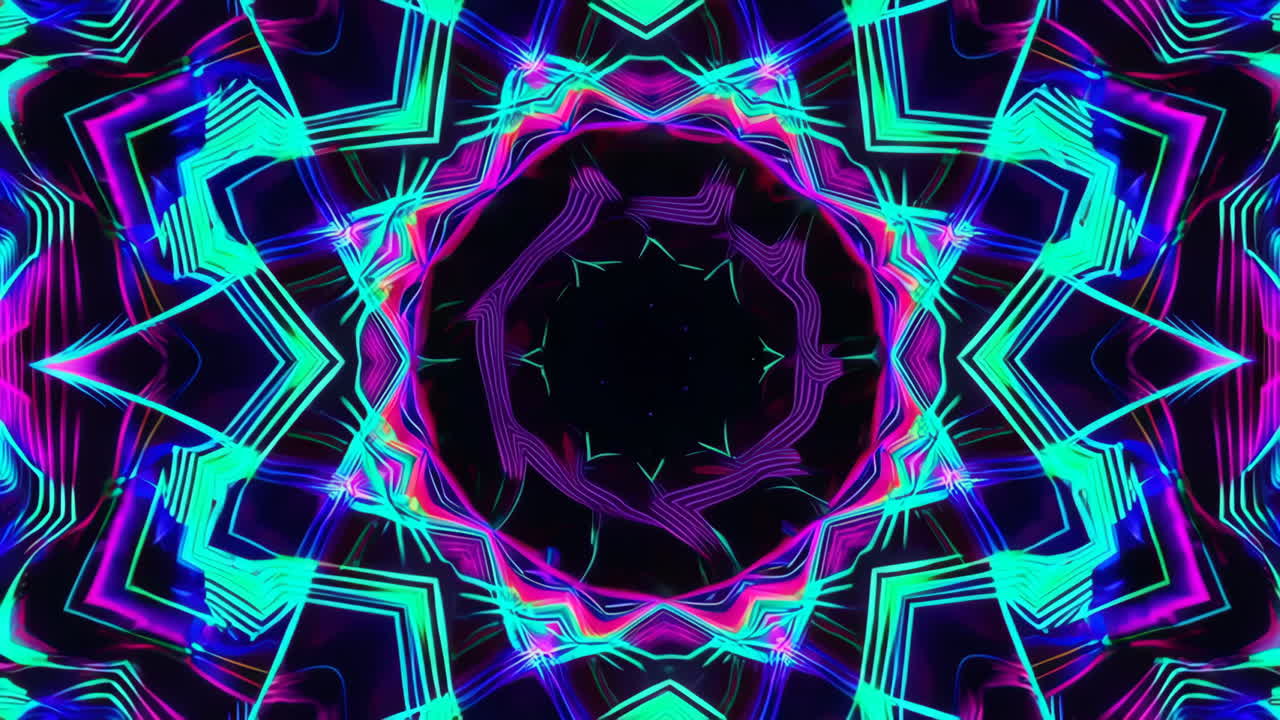 patrón de caleidoscopio de neón abstracto