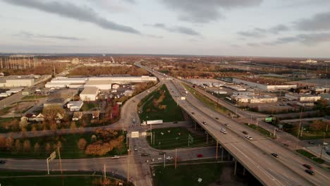 indianapolis, autostrada indiana o wschodzie słońca