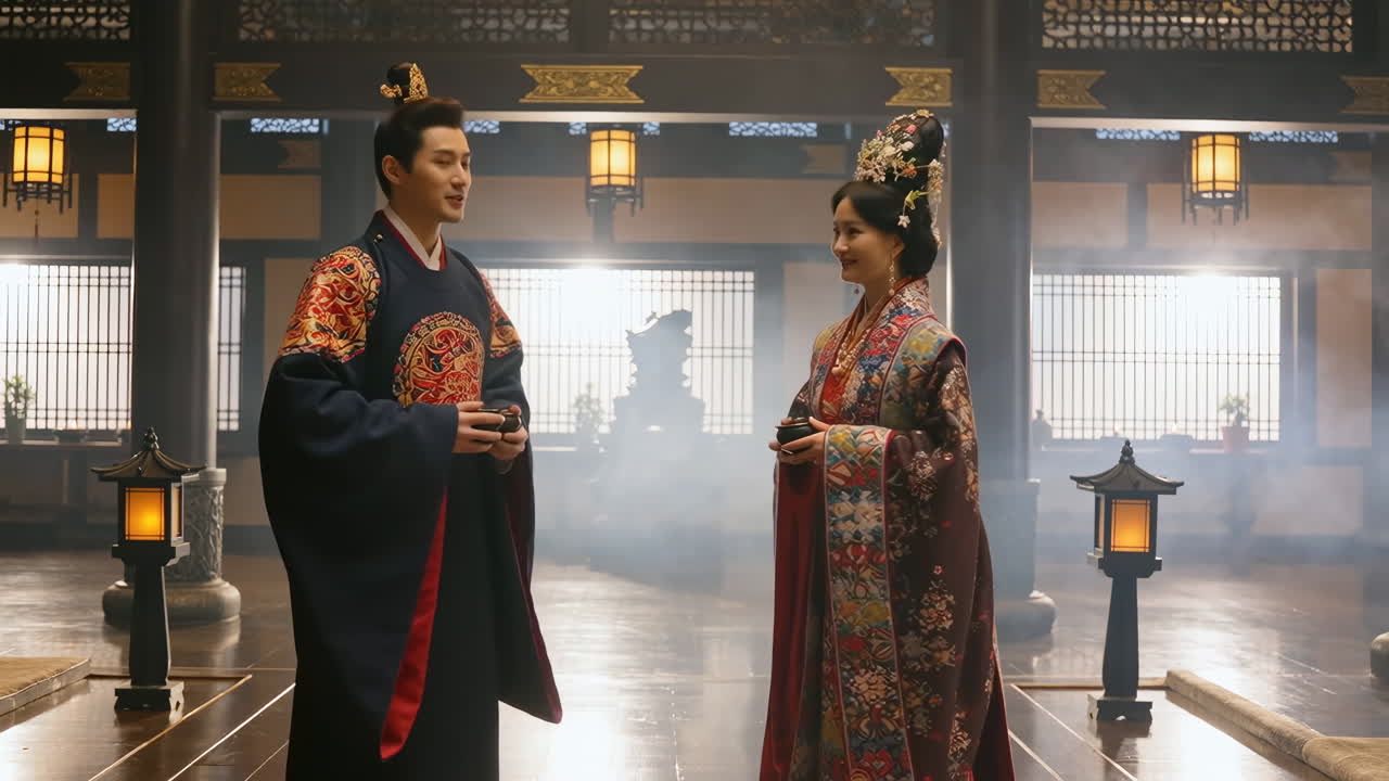 Couple in traditional Chinese clothing