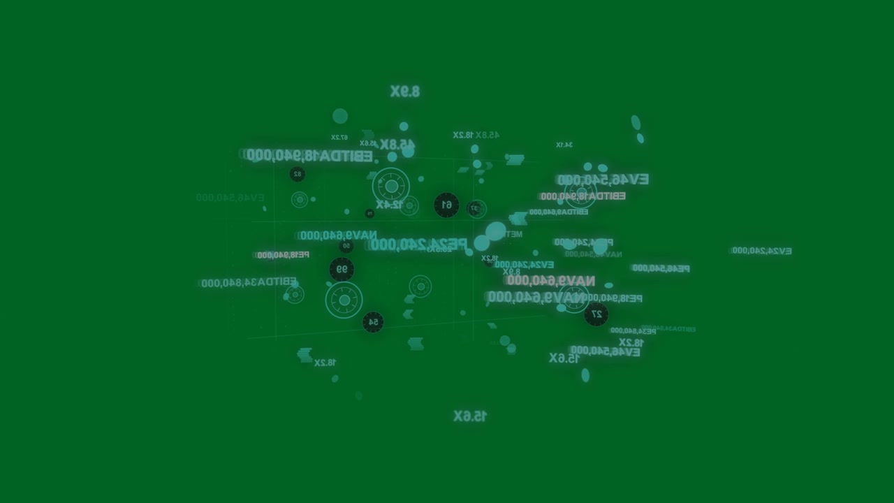 Teal HUD cluster appearing on activation in clear black canvas, forming dots, pulsing, showing data