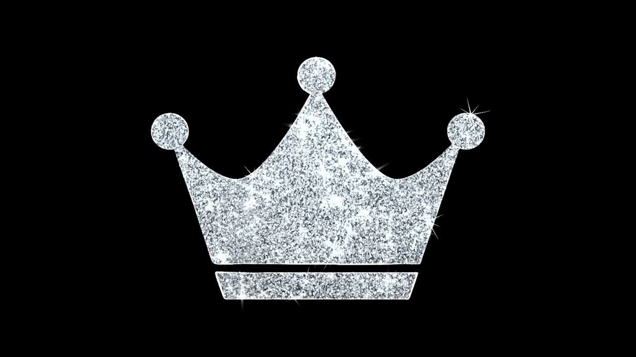 여왕 왕실 왕관 아이콘 빛나는 반이는 루프 박이는 입자