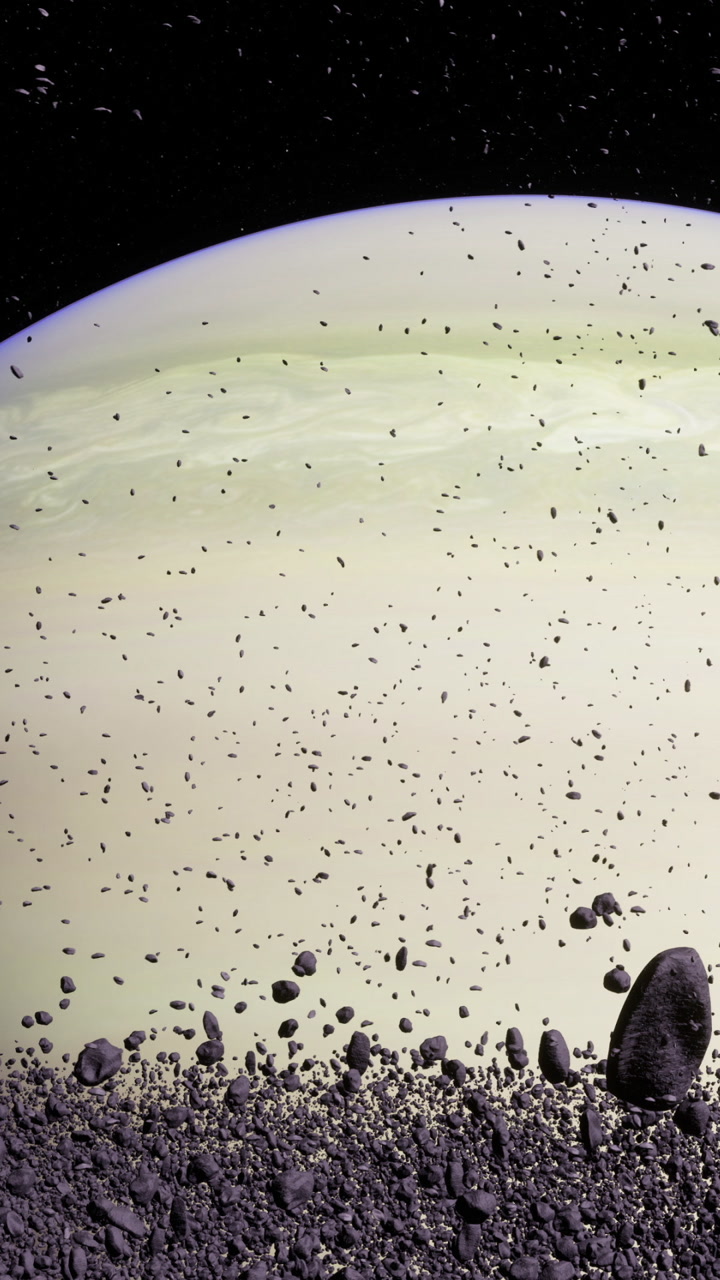 Celestial wonders reveal a vast expanse of asteroids and rings in space