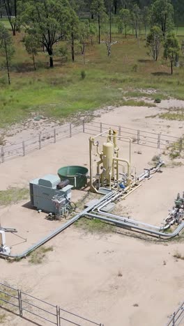 aerial spin view of gas mining operation