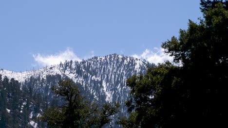 Nubes-Que-Se-Mueven-Rápidamente-Sobre-La-Montaña-De-Madera,-Bosque-Nacional-De-Angeles