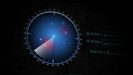 radar scanner search for enemy aircraft and ship. 3d view of radar scan over 4k resolution.