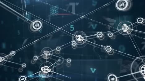 Animation-of-network-of-connections-over-data-processing