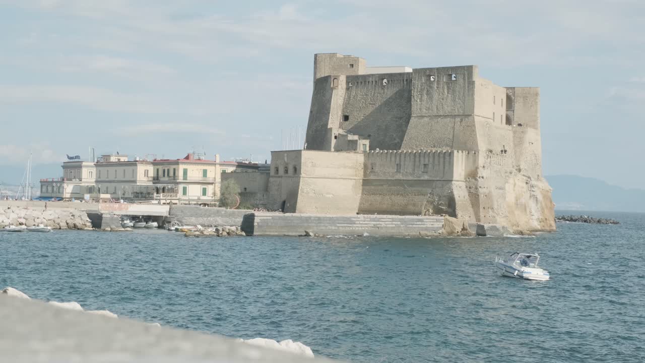 NAPOLI, ITALY - MAY 2, 2022: a view of Castel dell'Ovo, city's oldest castle