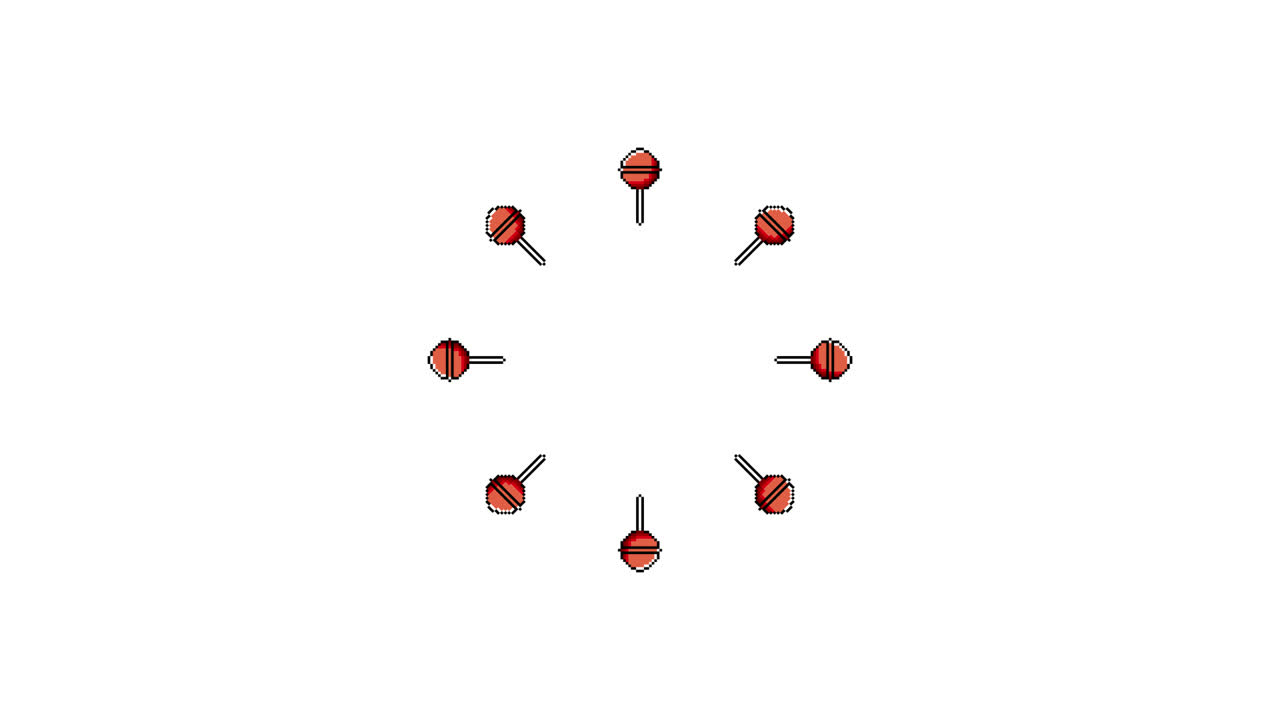 Pixel Art Lolipop ball Spinning Animated Overlay Transparent 30fps (4)