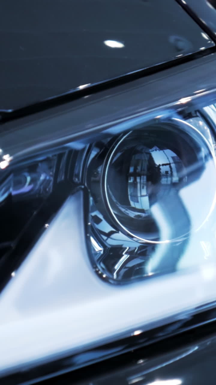 Close-up of a modern car headlight