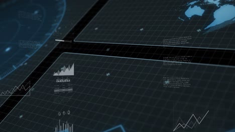 animation of data processing over black background