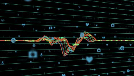 Financial data processing against black background