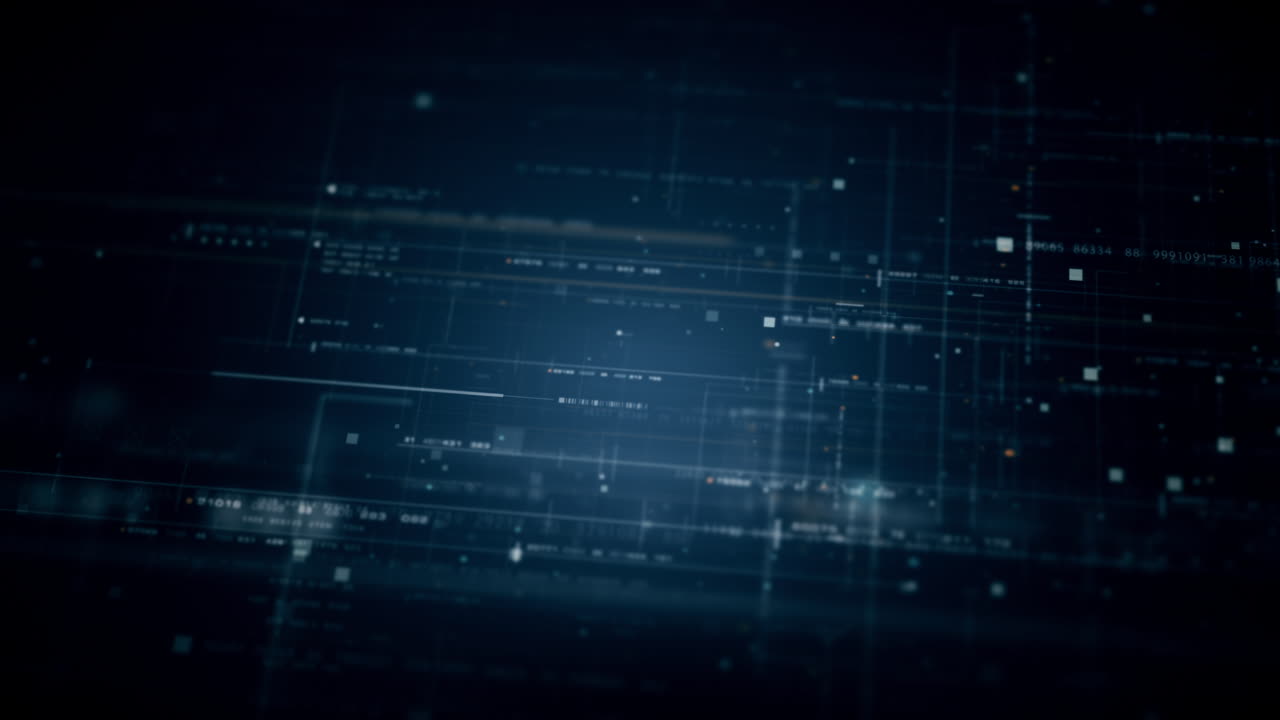 Advanced data matrix simulation UI with cutting-edge digital environment with a dynamic and immersive display of interconnected data matrix information networks systems background