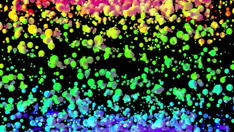 4k fondo abstracto en bucle con hermosas bolas multicolores como burbujas de pintura o gotas de tinte en agua en estilo plano. 3d con luma matte como canal alfa. 9