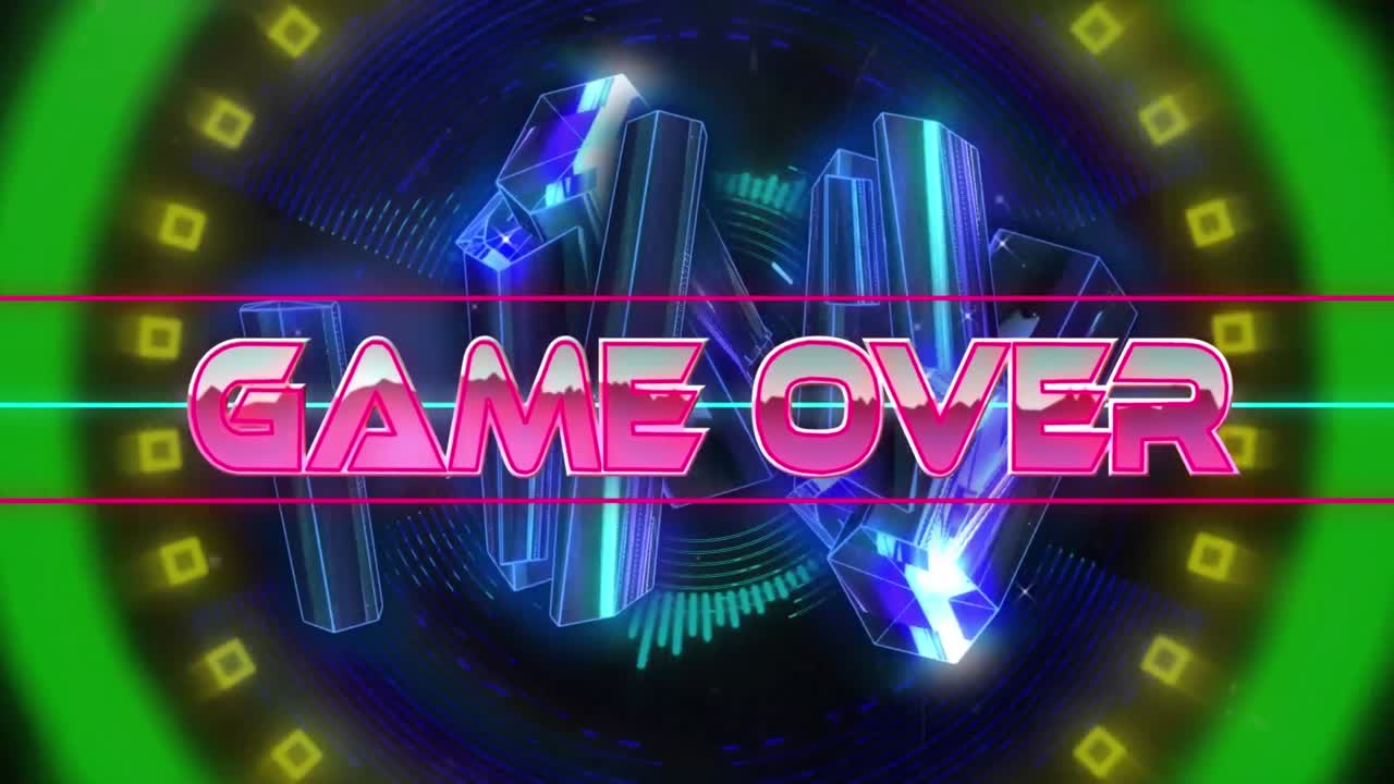 크리스탈로 디지털 추상 공간에서 게임의 애니메이션