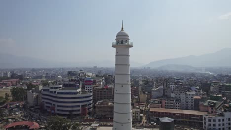 aerial view of dharahara tower in kathmandu, nepal