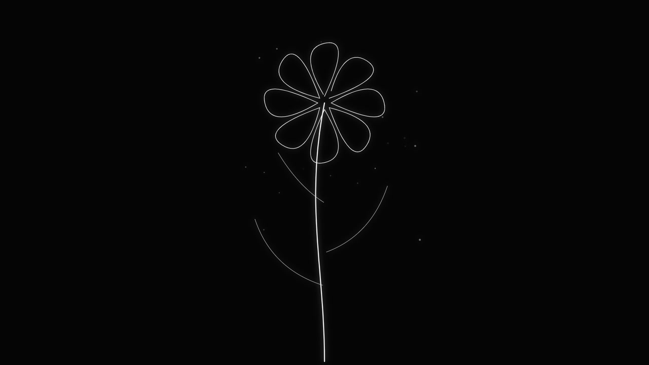 Minimalist Line Art Animation of a Growing Flower