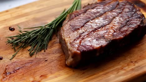 grilled steak with rosemary