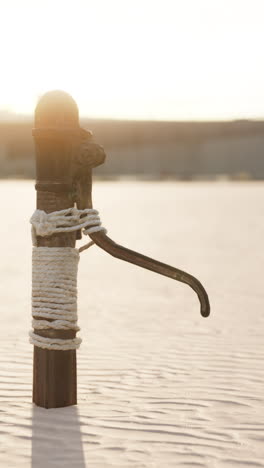 old water pump in the desert