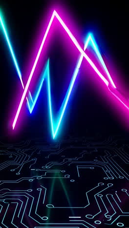 neon glowing circuit board graphic design