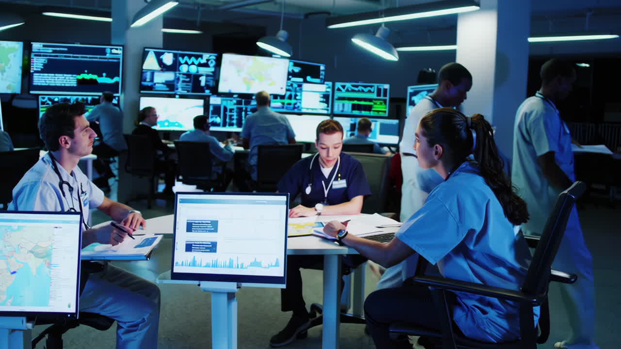 Medical Professionals in a Control Room
