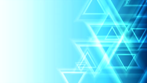 triángulos abstractos de color azul brillante animación de video geométrica