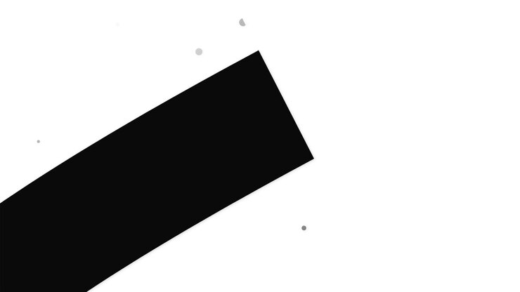 Motion Graphic Astratta con Barra Nera Diagonale e Particelle Fluttuanti
