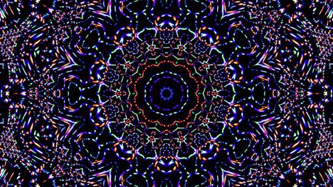 patrón de kaleidoscopio abstracto con colores completos. mandala mágica. 4k