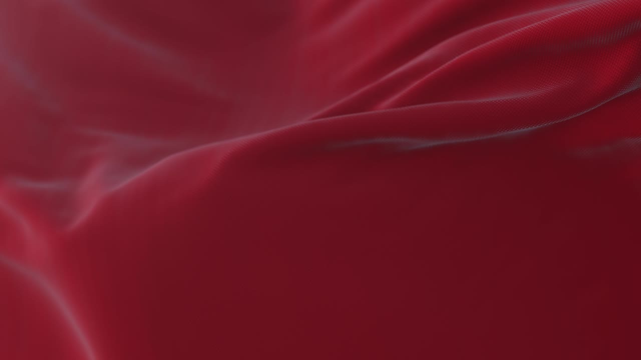 bandera roja agitando en el viento en lento, bucle