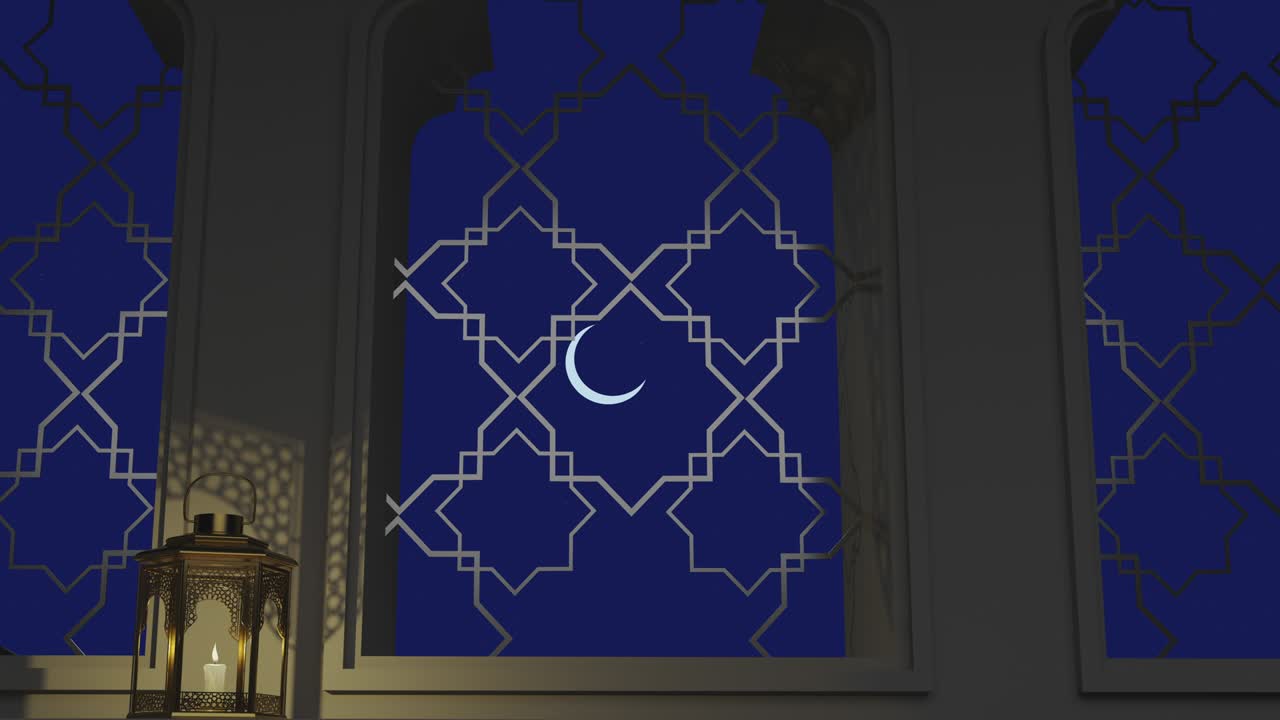 Traditional lanterns ramadan holiday on the table. Ramadan Kareem Islamic holy month