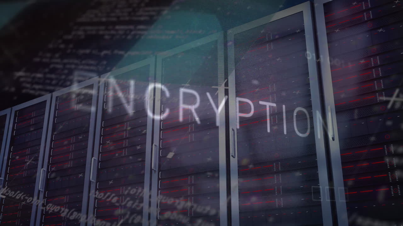 데이터 처리 및 컴퓨터 메인보드 및 서버를 통해 암호화 텍스트의 애니메이션