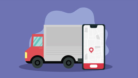 delivery truck with mobile gps tracking