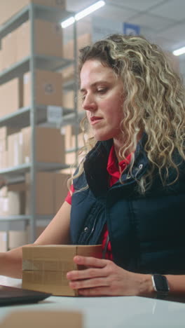 warehouse worker scanning packages