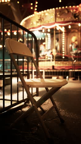 wooden chair by night carousel