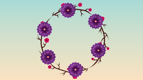 diseño de decoración floral, animación de video hd1080