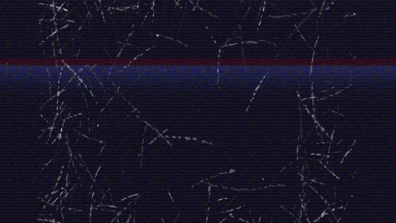 animación de la pantalla chisporroteando en un fondo oscuro