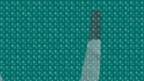 animación de formas abstractas en un patrón sin costuras contra formas abstractas en fondo verde