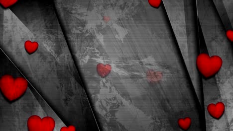 dark grunge corporate motion background with red hearts