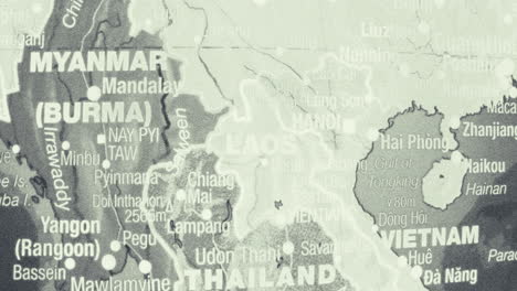 map of southeast asian countries: myanmar, laos, thailand, and vietnam