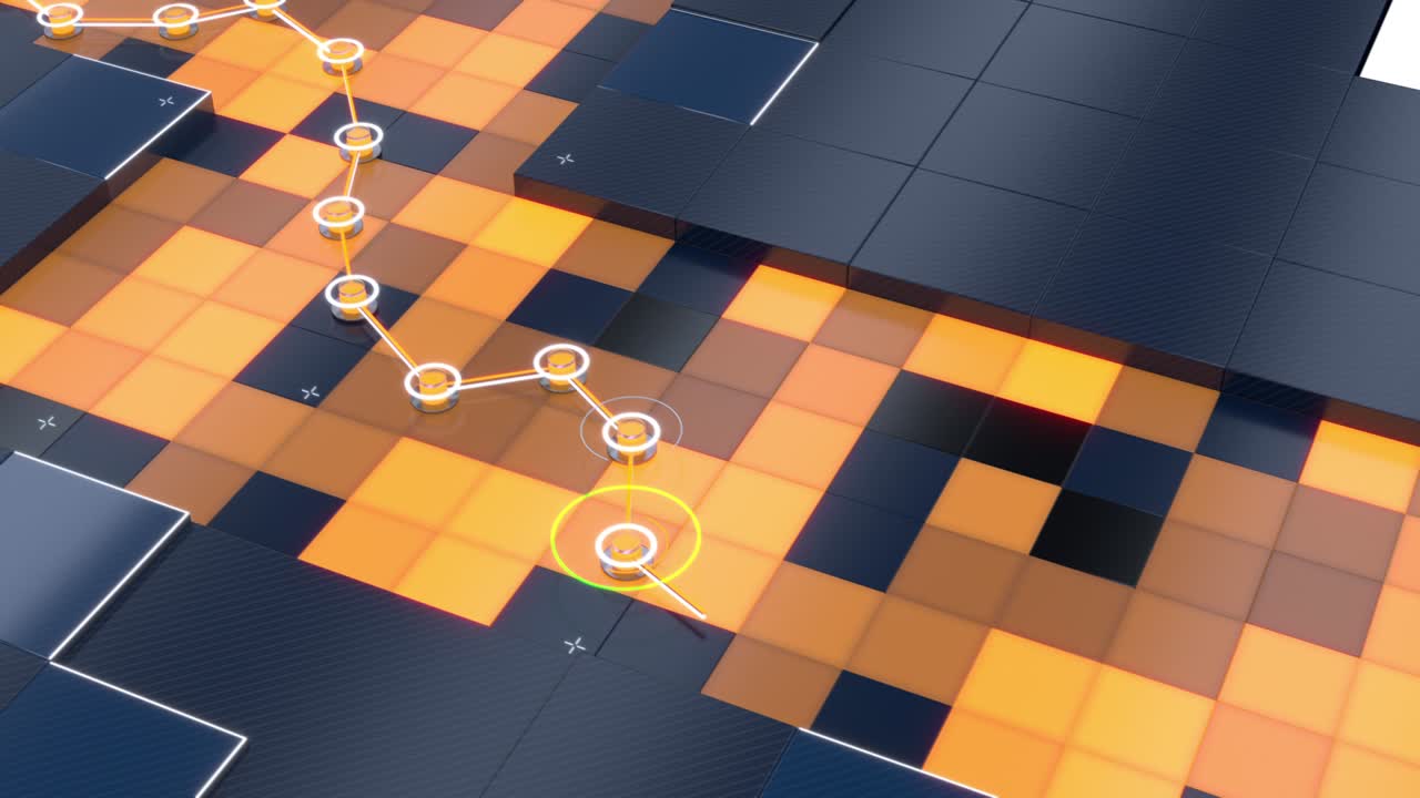 Falling line chart graph - business or financial concept animation.