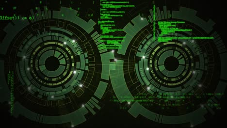 animation of data processing over scopes scanning