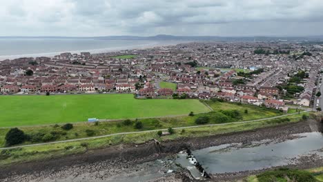 port talbolt, wales uk town streets and roads establishing aerial shot