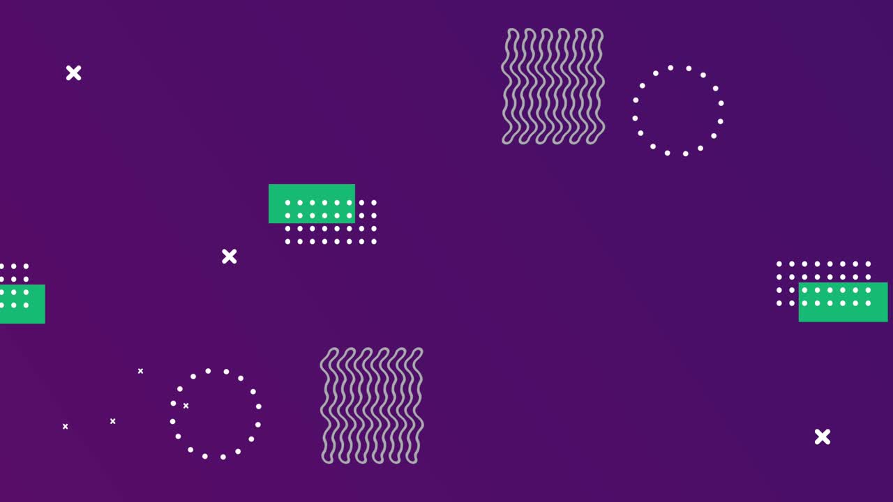 figuras geométricas y color estilo memphis en fondo púrpura oscuro