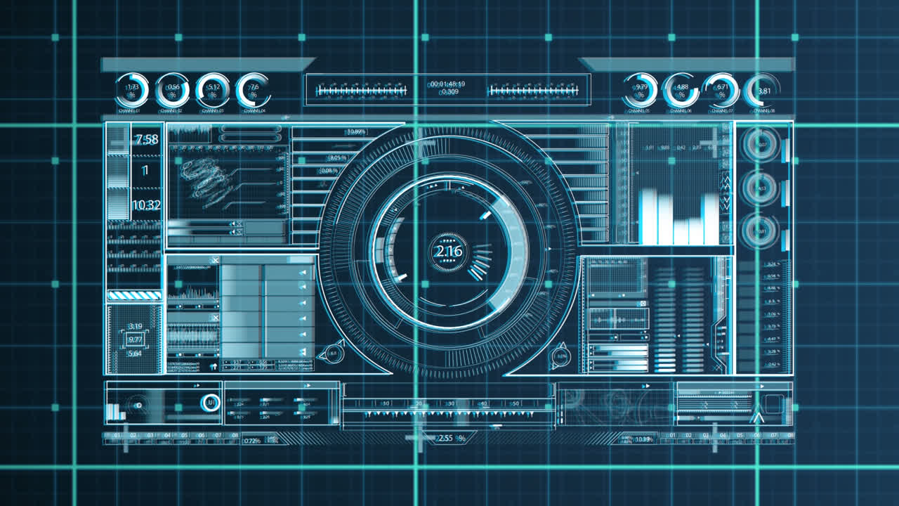 Digital dj equipment with a grid background