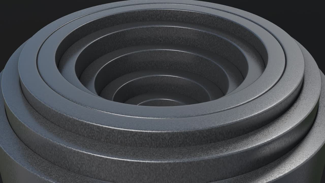 patrón abstracto de círculos con el efecto de desplazamiento. animación de anillos de metal blanco negro. fondo abstracto para presentación de negocios. bucle sin costuras 4k 3d render